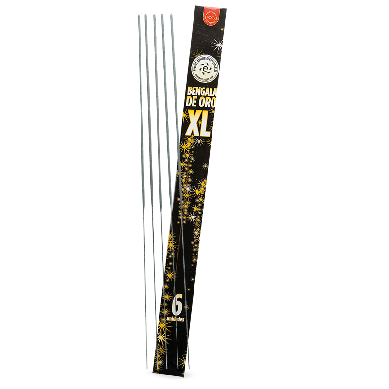 6 BENGALAS DE ORO XL